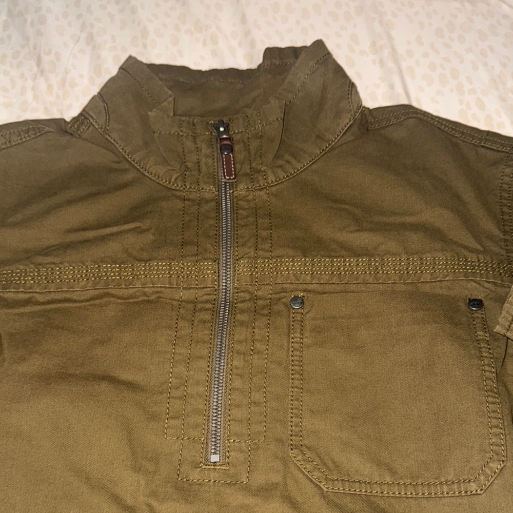 Brand New Timberland Olive Green Half-Zip Jacket